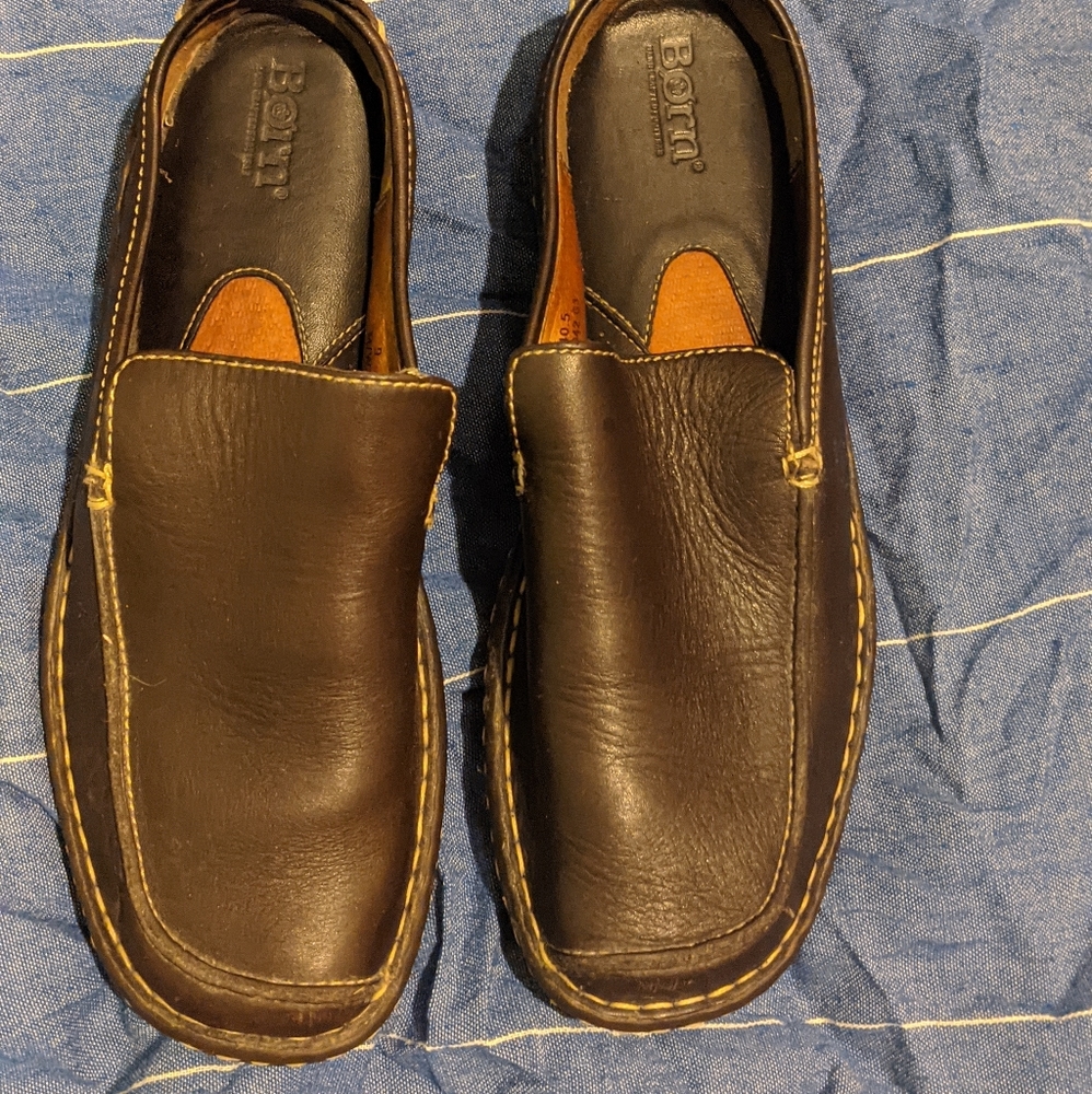 Gorgeous Born Brown Leather Mules Size 9/40.5 - Picture 3 of 13